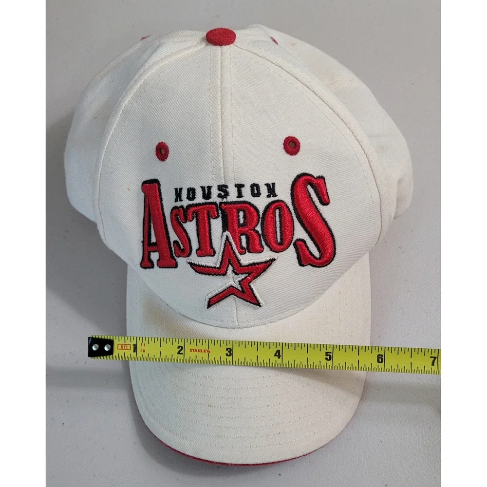 Houston Astros Baseball Cap Mens OSFA Cream Red Wool Blend Embroidered Hat